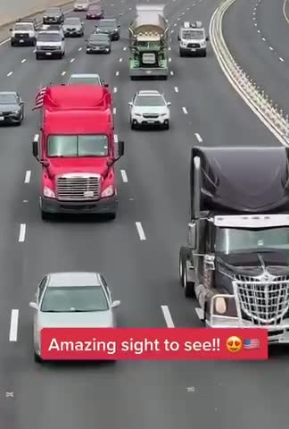 Amazing sight of USA truckers heading to DC capital hill