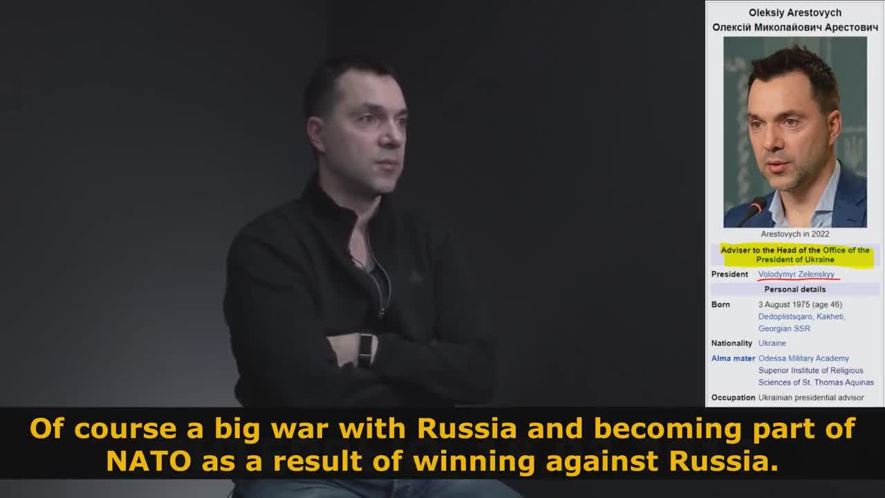 Zelensky's advisor: "Our price for joining NATO is a big war with Russia" (2019)