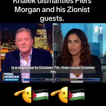 Lebanese-American journalist Rania Khalek dismantles Piers Morgan and his Zionist guests,
