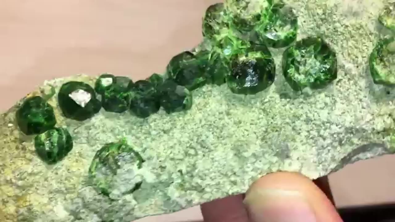 Green Demantoid Garnet crystals from Iran