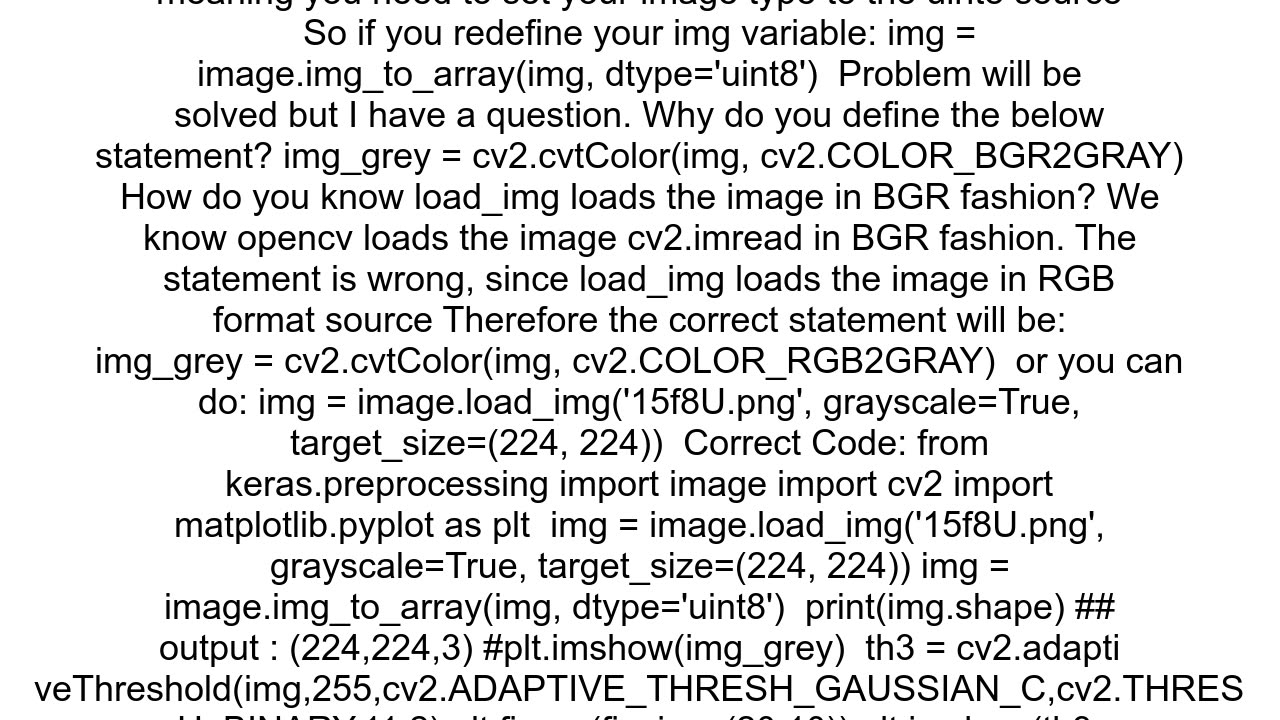 Adaptive Threshold error 215Assertion failed srctype CV_8UC1 in function 39adaptiveThreshold39