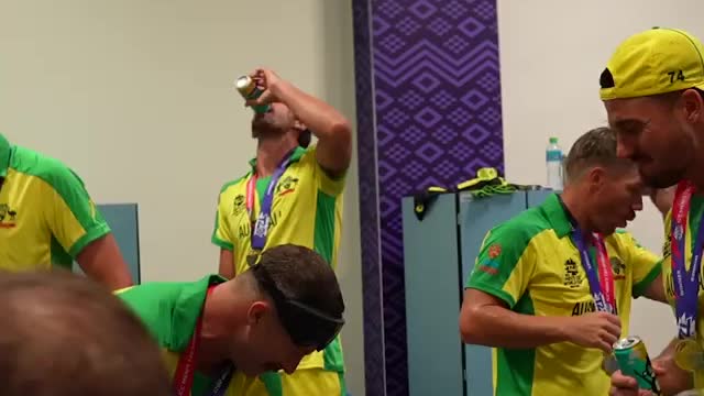 australia world cup winning celebration