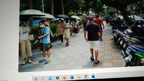 A LOT MORE PEOPLE GETTING A VACCINE IN MY LOCAL AREA IN TAIPEI COMPARED TO LAST WEEK