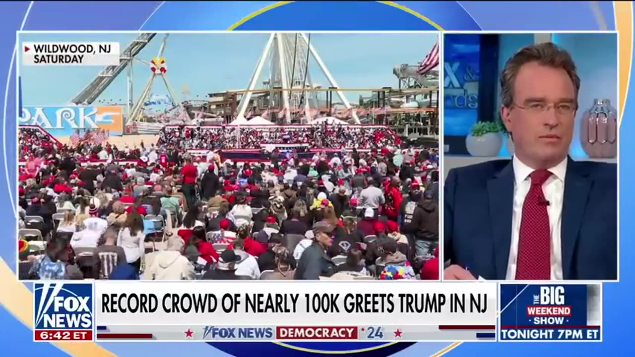 The energy is behind Trump right now_ Wildwood, NJ rally attendee Gutfeld Tucker Carlson