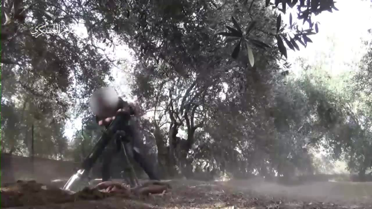 The Al-Qassam mortar detachment destroyed the enemy concentration