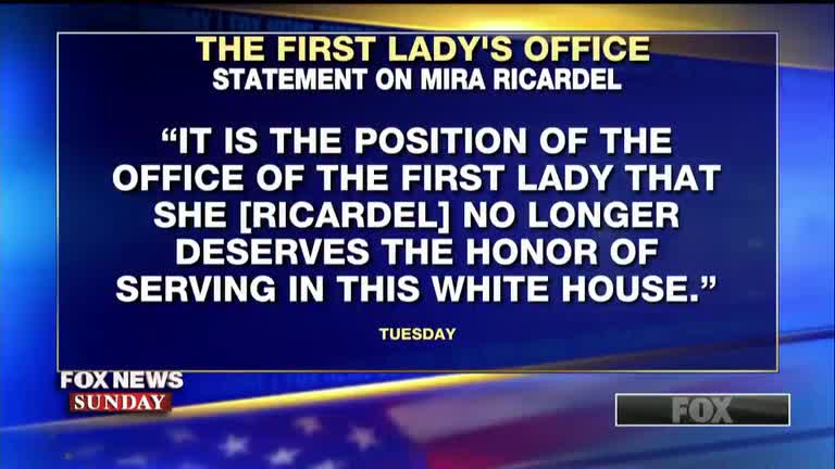 President Donald Trump evaluates Mira Ricardel