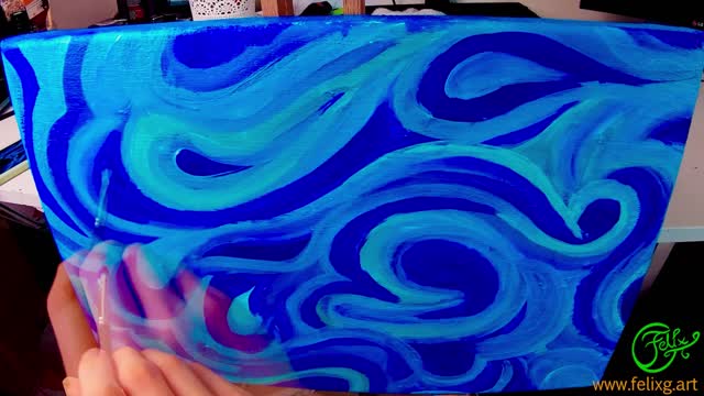 Abstract Painting Timelapse - Blue Oil With music