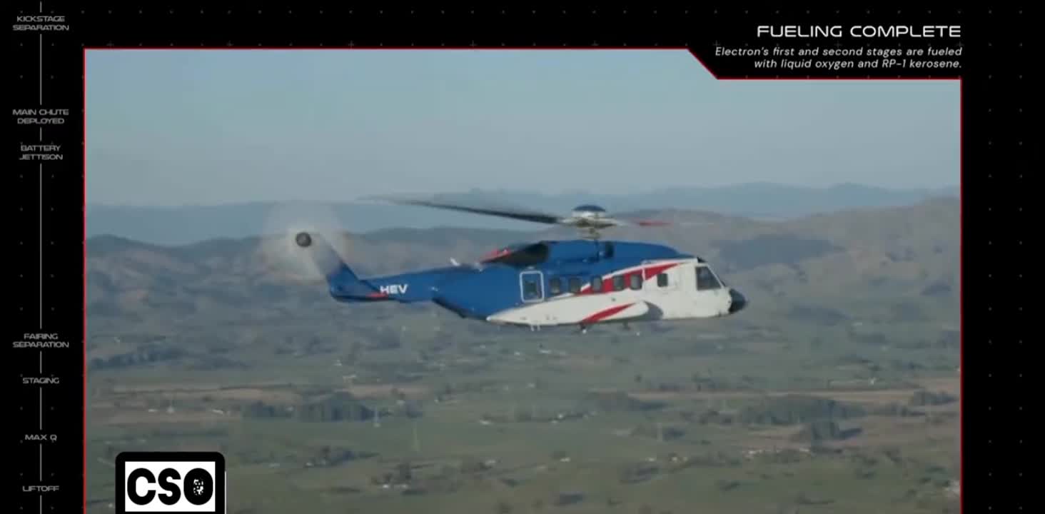 Recupera propulsor com helicóptero; Rocket Lab envia satélite