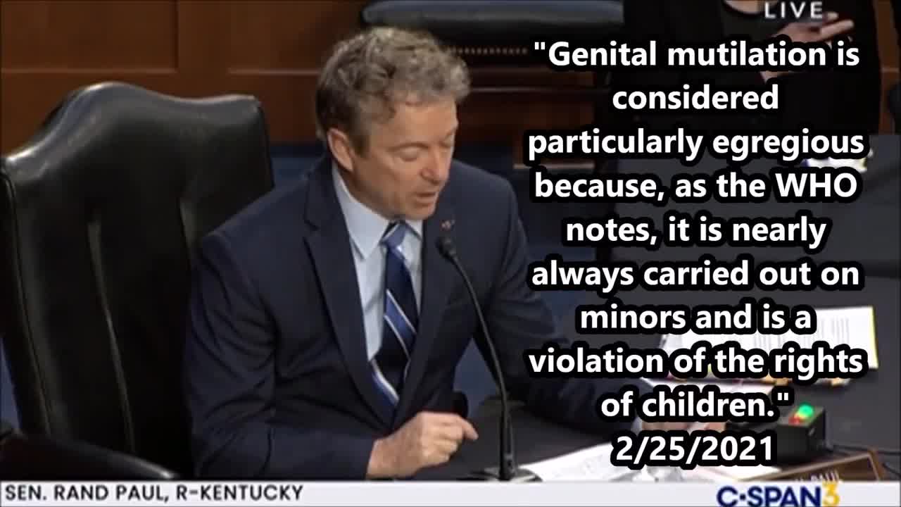 Rand Paul Condemns Genital Mutilation