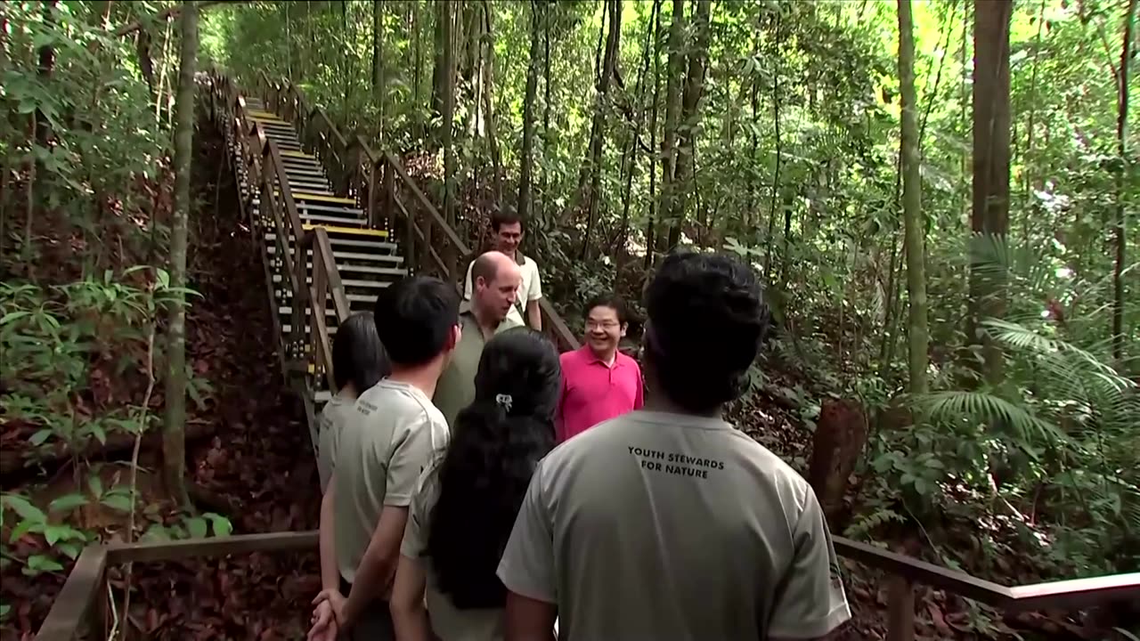 Prince William meets young conservationists in Singapore