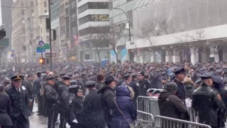 A Touching Scene as the NYPD Gathers at St. Patrick's Cathedral to Honor a Fallen Officer