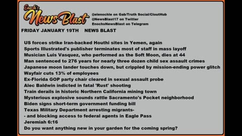 Friday, January 19, 2024 News Blast.