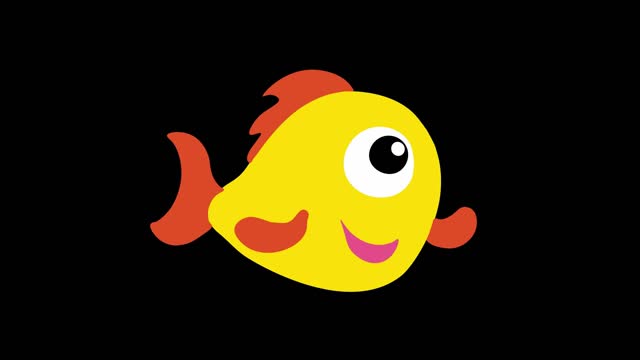 simple flat style natural animals small fish mg animation