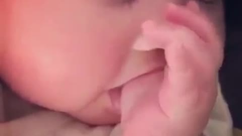 Cute Baby Sucking Thumb