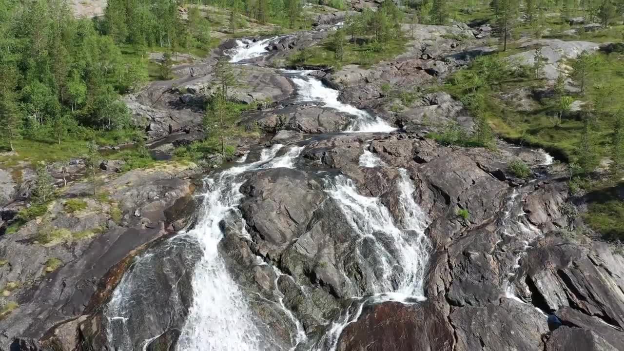 Free stock footage: View of a river in the mountainside