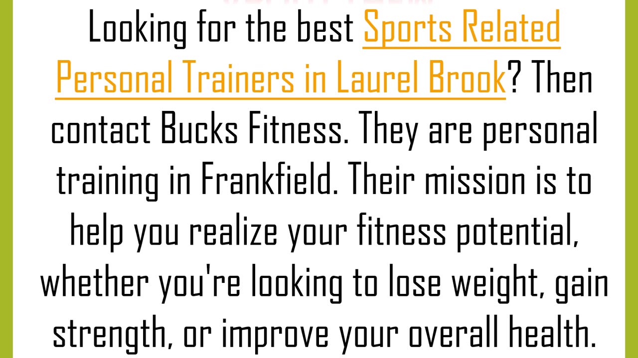 Looking for the best Sports Related Personal Trainers in Laurel Brook?