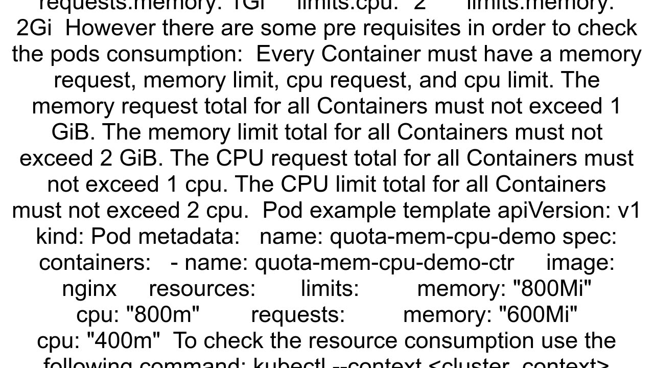 Kubernetes gt Memory consumption per namespace