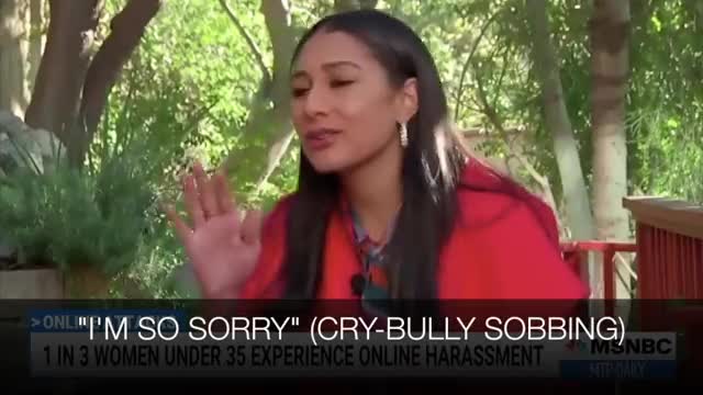 Taylor Lorenz sobbing on TV about how she felt when people published her private information online