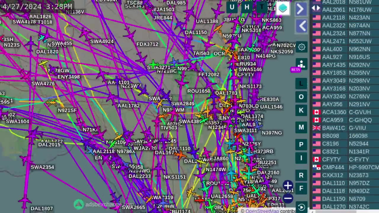 Florida Air Traffic Time Lapsed for April 27th -