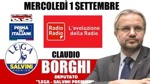🔴 Intervista all'On. Claudio Borghi su "Radio Radio" del 01/09/2021 - Green pass esteso.