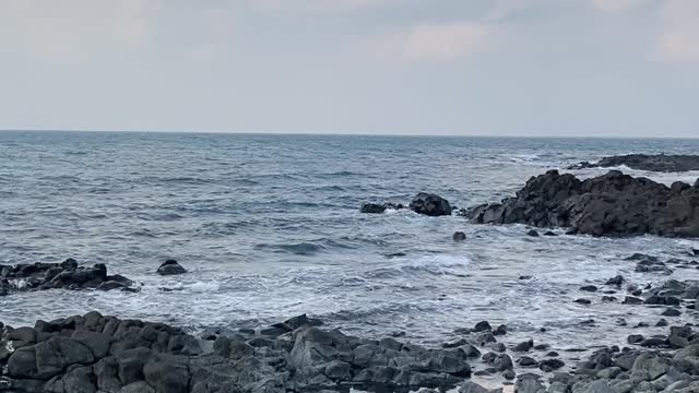 Jeju Island Sea on a windy day