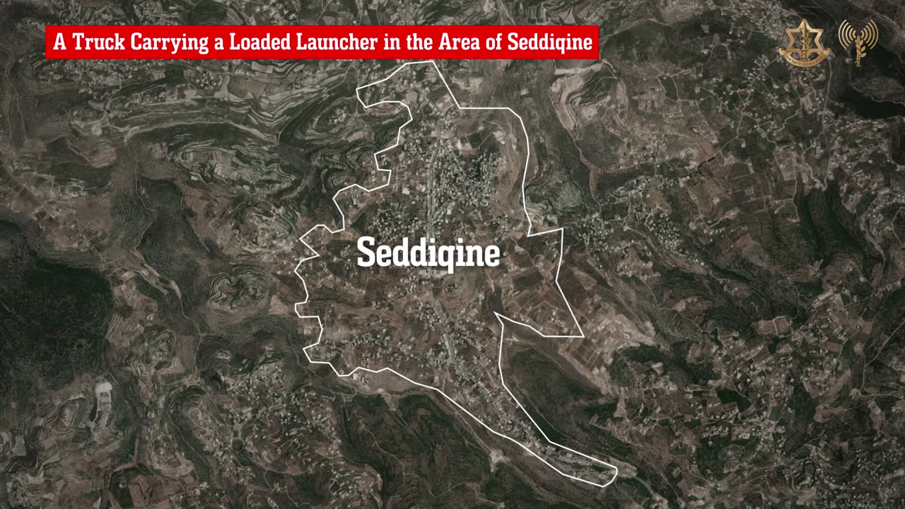 Attached is a map of a truck carrying a loaded launcher in the area of the village