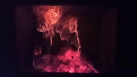 Flame in fireplace