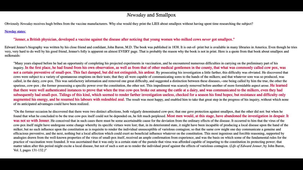 Vaccines- Did They REALLY "Save" Us? Pts 1-4 FULL VERSION