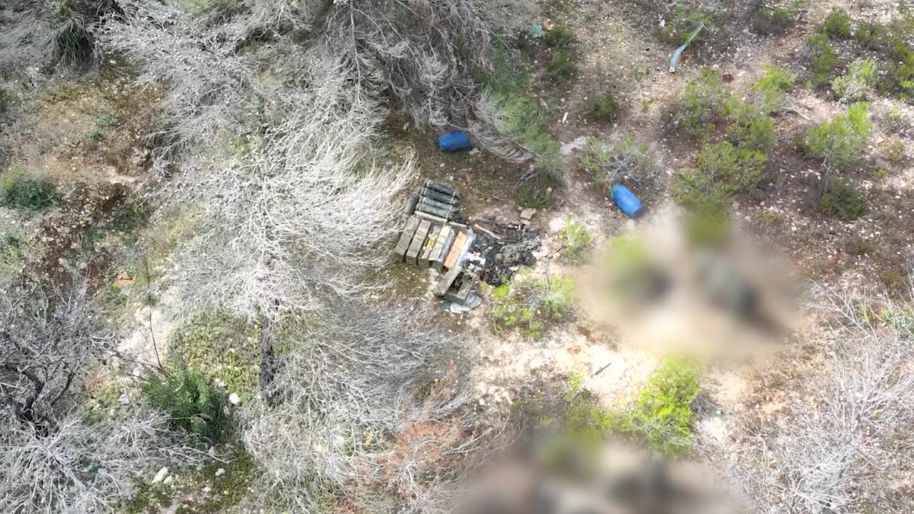 Attached is drone footage of a weapons cache located less than 500 meters