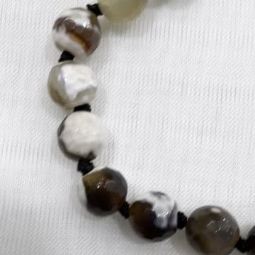 Handmade + Knotting Unique 36” Necklace with Agate, Botswana Agate, Jade Dragon
