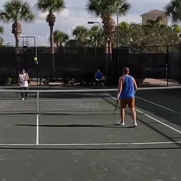 THEY CAN'T GET IT PAST THE BIG LEFTY AT THE NET!