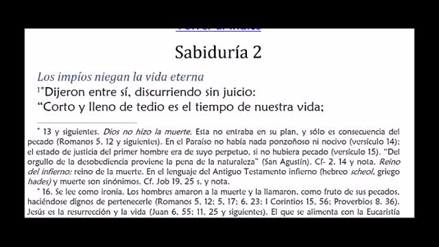 Sabiduría 03 - Capítulo 2 - Los impíos niegan la vida eterna