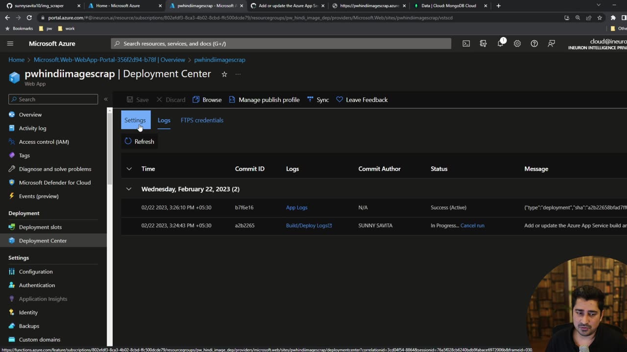 22 Feb Deployment in Azure