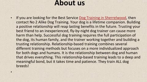 Best Service Dog Training in Sherrelwood.