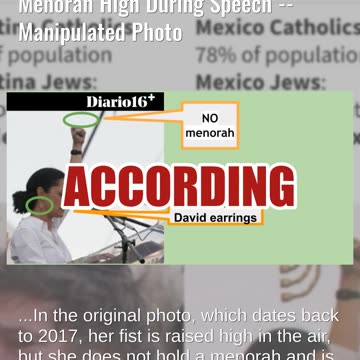 Fact Check: Mexico's President-Elect Claudia Sheinbaum Did NOT Hold Menorah High During Speech