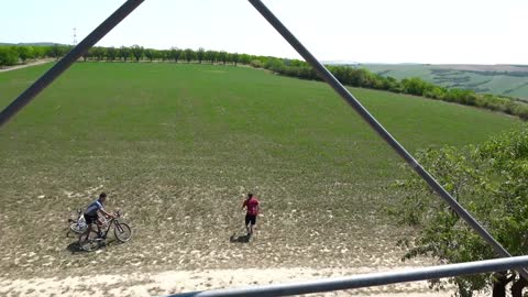 Drone Picks Up Bicycle