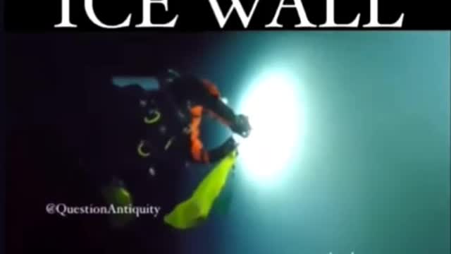 Ice wall viewed underwater...