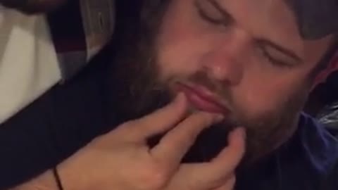 Nsfw guy moving sleeping friends lips