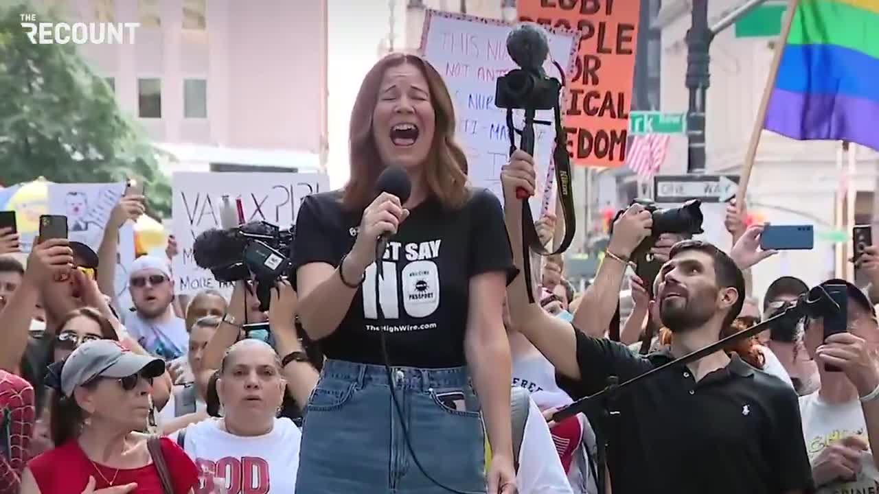 Watch NYC's anti-vax mandate rally in 49 seconds