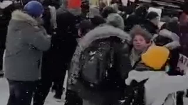 Steinbach, Manitoba - Students walked out of High School to protest continuing mask mandates and restrictions