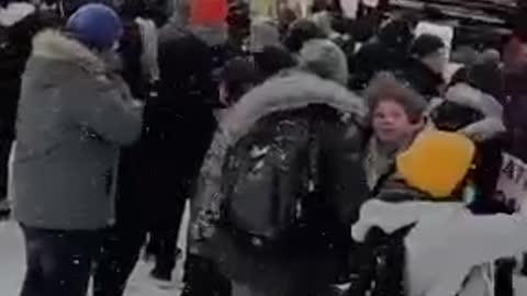 Steinbach, Manitoba - Students walked out of High School to protest continuing mask mandates and restrictions