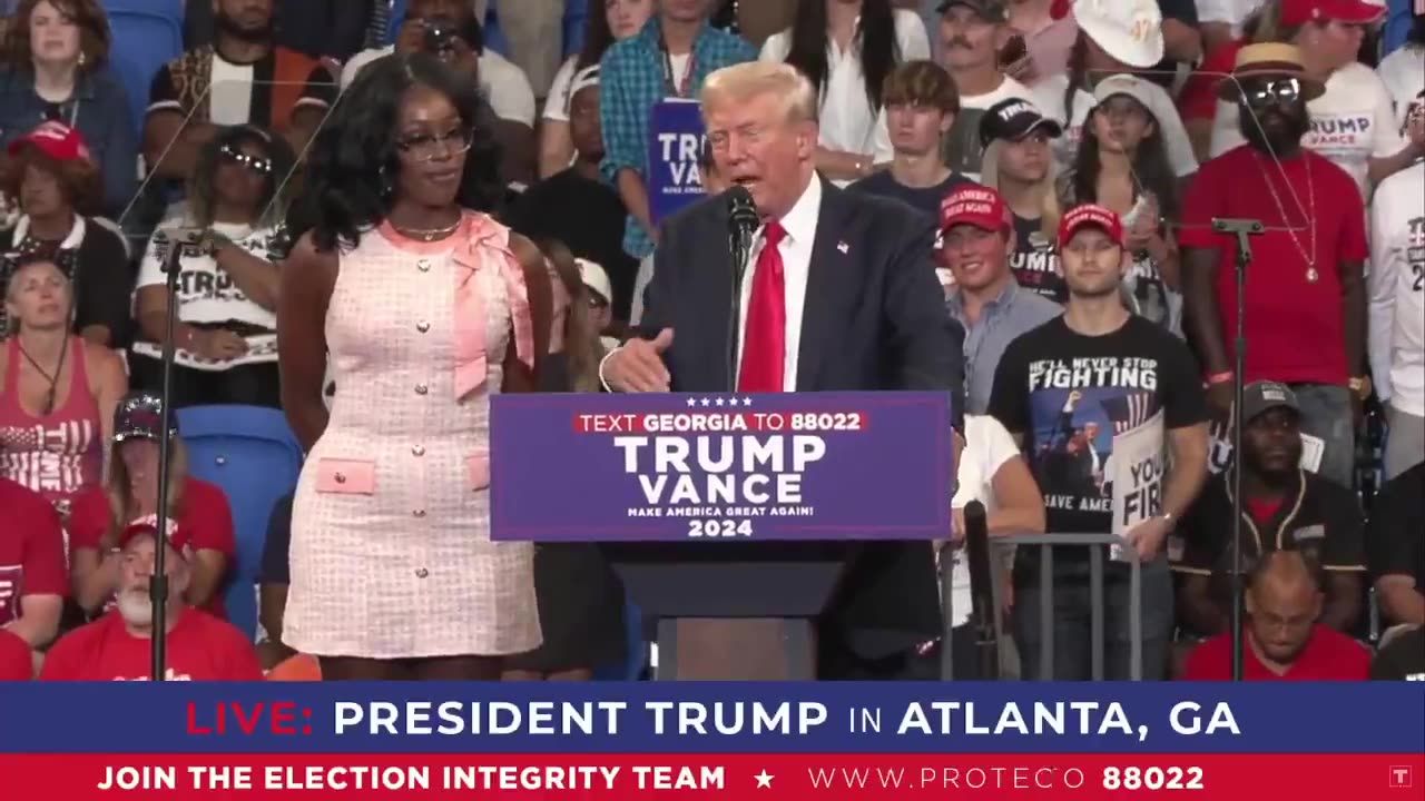 BREAKING: Donald Trump brought the Black woman on stage at his Atlanta Georgia Rally