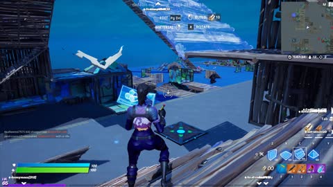 Playing Creative in Fortnite. Random Server with kids that talk too much, and Scary Robots