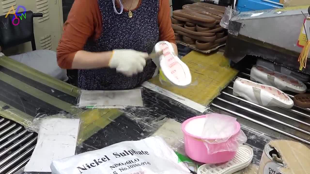 Old Shoe Factory in Korea. German Army Sneakers making Process