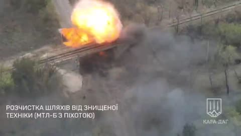 (INSANE)Tank Rams and Fires On Burning Russian APC Blocking the Rail Crossing