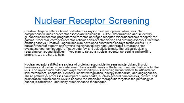 Nuclear Receptor Screening
