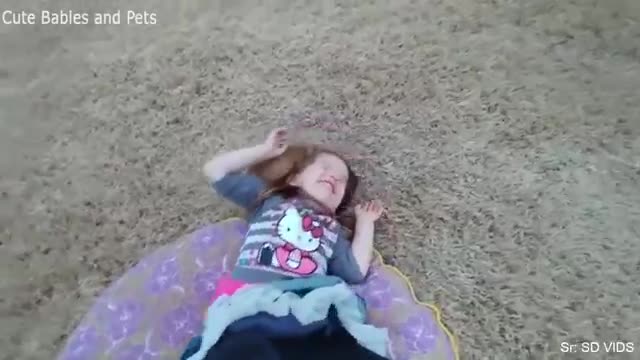 Puppies Playing with Baby.