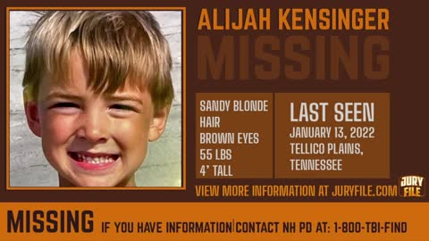 Alijah Kensinger, MISSING 6-Year-Old Boy From Tellico Plains, Tennessee