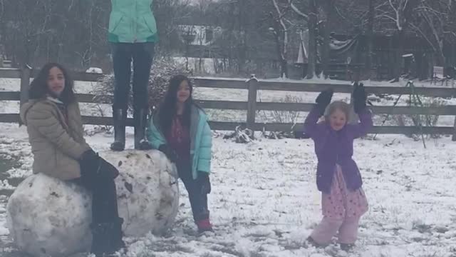 Giant snowball and silly dance