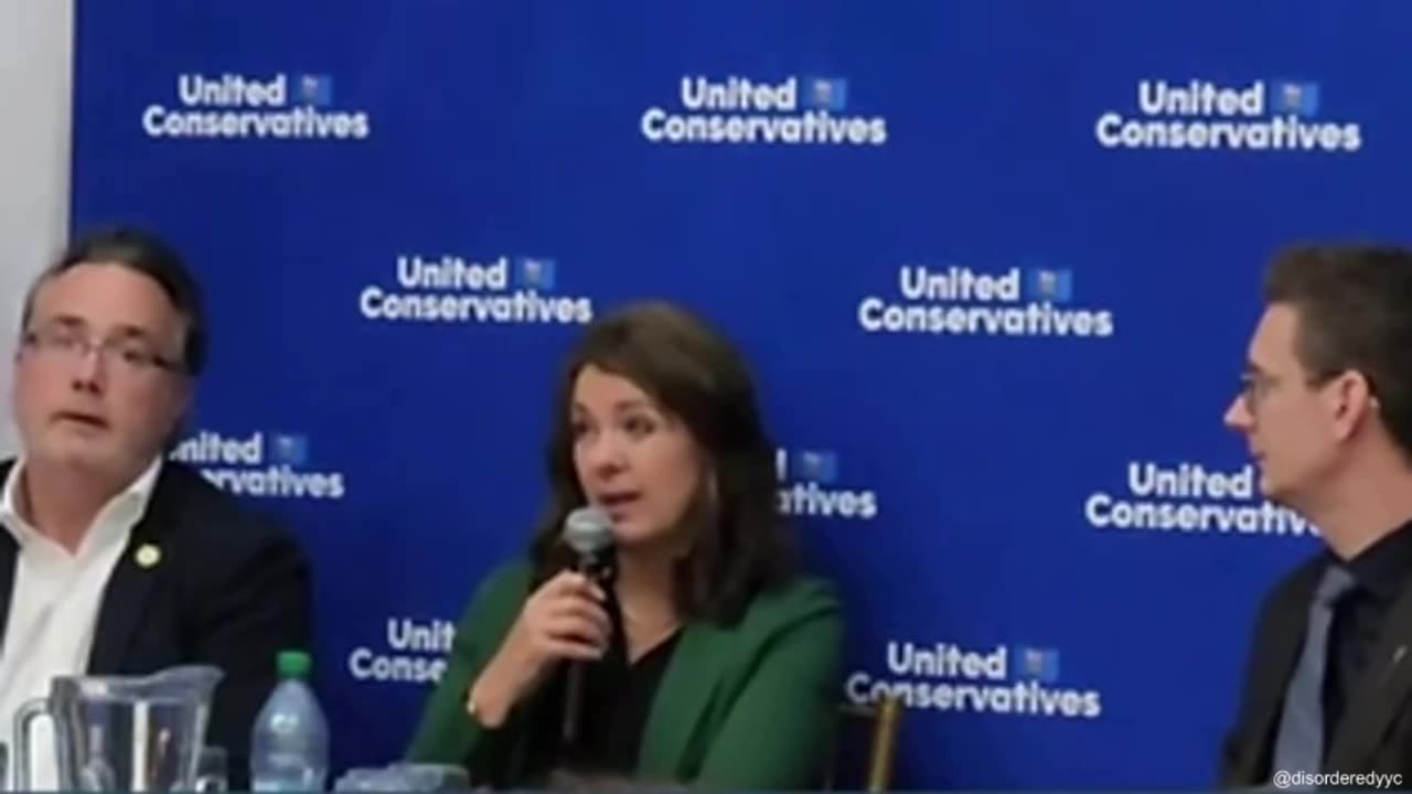 Alberta Premier Danielle Smith speaking about chemtrails